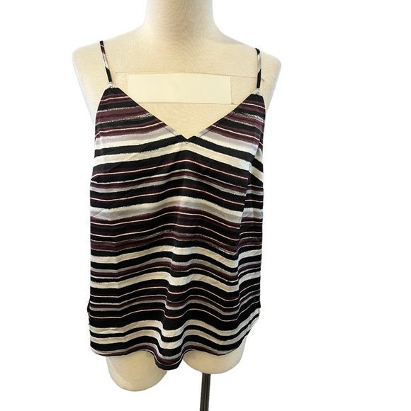 NWOT HALOGEN Woven Camisole in Black- Grey Stripe (S) - Picture 9 of 10